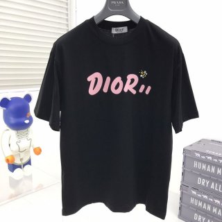 可愛いディオール ◆上質 シンプル ロゴ刺繍入り コットンジャージー Tシャツ 偽物 dep77950