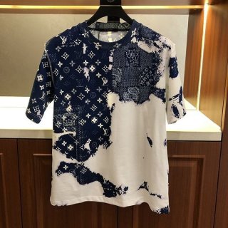 【大人気】ルイヴィトン モノグラムバンダナプリント Tシャツ パロディ vud06216