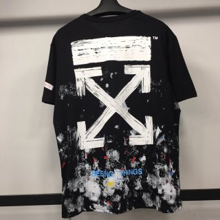 可愛いOFF WHITE Tシャツ 偽物 スプレー カラバッジョ スリムフィット ofj81650