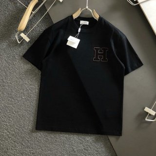 希少エルメス スーパーコピー 半袖 Tシャツ H刺繍 コットン eri25864