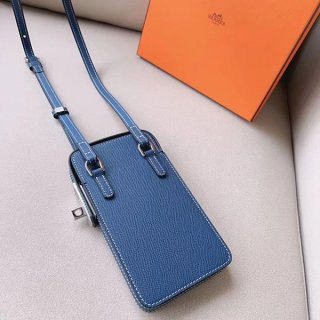 エルメス コピー スマホショルダー Hac aBox ブルー エプソン シルバー H084162