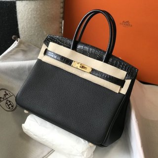 《大人気》エルメス バーキン コピー 25cm/30cm トゴ ブラック シルバー金具 2サイズ ery67646