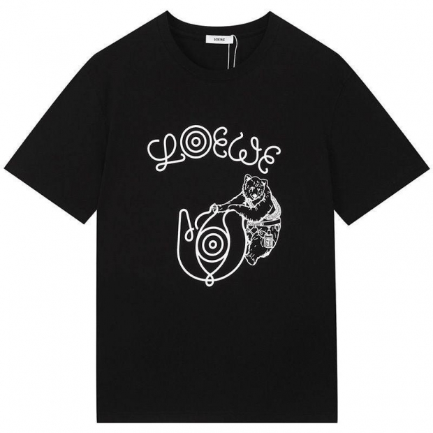 送料込 ロエベ Tシャツ コピー ロゴプリントクルーネック半袖Tシャツ loe02036