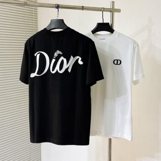 セレブ多数愛用ディオール n級品 リラックスフィット コットンTシャツ 2色 deo10620