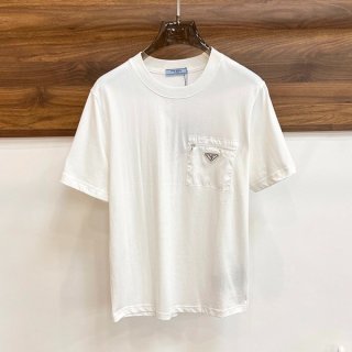 注目★プラダ Re-Nylon ジャージーTシャツ コピー トライアングルロゴ メンズ puq30796