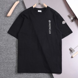 入手困難モンクレール レプリカ コットン 半袖 Tシャツ ブラック mow51883