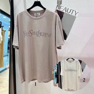 送料込サンローラン レプリカ シグネチャーロゴ Ｔシャツ 2色 Sap93811