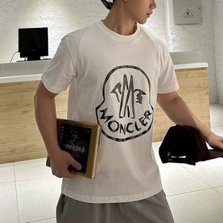 n級 おすすめモンクレール ロゴ Tシャツ 半袖 コットン パロディ mod84988