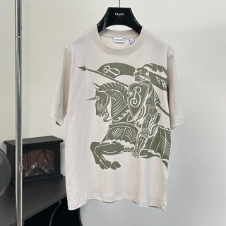 送料込バーバリー 馬上の騎士 EKDプリント コットンTシャツ パロディ Bab85263