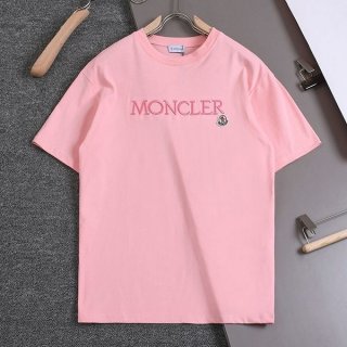 モンクレール コピー刺繍ロゴ コットン クルーネック Tシャツ mox95552