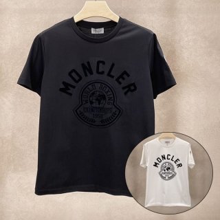 目を惹くカラーモンクレール フロッキープリント ロゴ Ｔシャツ パチモン2色 moa19539