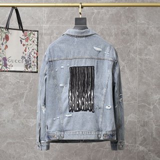 バレンシアガ Barcode Large Fit ジャケット コピー★ライトブルーデニム 664329TBP488961