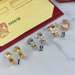 超話題!カルティエ☆ピアス LOVE フープタイプ 偽物 3色 kas24800