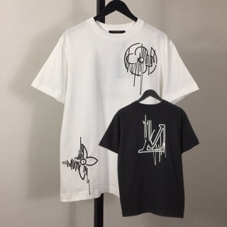 スタイリッシュ！【ルイヴィトン コピー】周波数 グラフィック Tシャツ 2色 vul82902