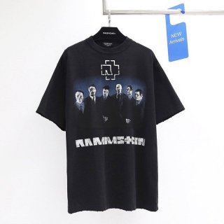 バレンシアガ ドイツのロックバンドラムシュタイン コラボ Tシャツ bax18023