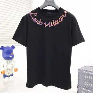 超話題!◆ルイヴィトン Tシャツ 偽物 トップス 半袖 メンズ レッド vuk63558