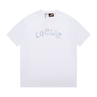 大人気!ロエベ Paulas Ibiza 偽物 ロゴ コットン Tシャツ 半袖 lou14177