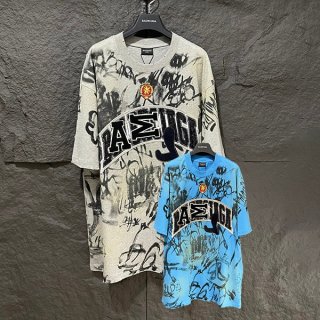 新作/バレンシアガ 偽物☆ Skater Tシャツ オーバーサイズ ヴィンテージ 2色 bab63357