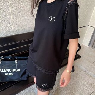 ヴァレンティノ「Vロゴ」Tシャツ&ショートパンツ 偽物 Vun35881