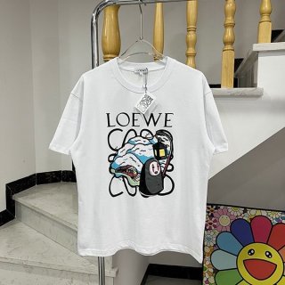 新色☆希少 ロエベ 千と千尋の神隠し Tシャツ 偽物 ブラック/ホワイト loo57295