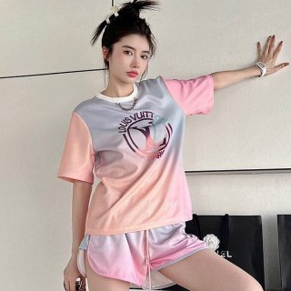 世界中で大人気ルイヴィトン グラディエントLVサークルTシャツ 上下セット コピー vuz42070