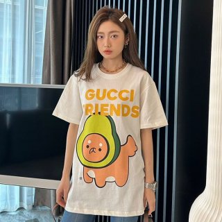 ☆超人気☆グッチ×Kawaii コピー キャットプリント Tシャツ gum95166