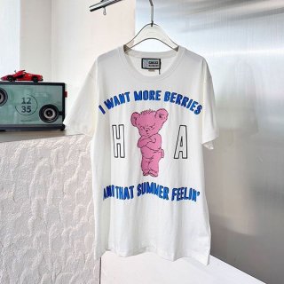 すぐ届く グッチ アニマル プリント 偽物 コットン Tシャツ guf59456