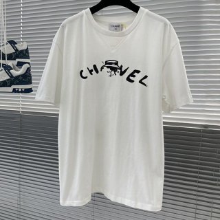 n級品 おすすめシャネル コットン ショート Tシャツ 偽物 半袖 shy39747