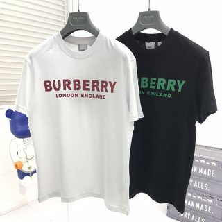 目を惹くカラーバーバリー ロゴコットンオーバーサイズTシャツ 偽物 2色 Bax06236