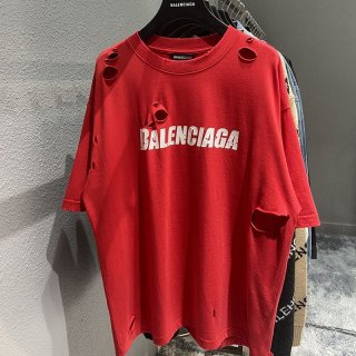 21-22AW【バレンシアガ】ロゴ入りコットンTシャツ 偽物 bat02455