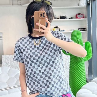 完売必至ルイヴィトン Tシャツ パロディ Demier 半袖 ピクセル チェッカーボード vuo45783