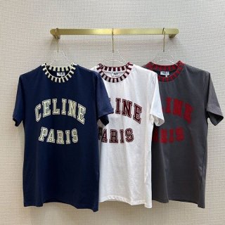 入手困難 セリーヌ PARIS Tシャツ 偽物 フロック コットン ジャージー Ceq70728