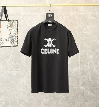 新作☆【セリーヌ】TRIOMPHE クロップドTシャツ/コットン 偽物 2X871501F