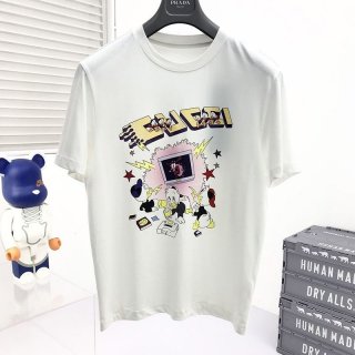 人気急上昇☆Disney x グッチ 偽物 コラボドナルドイラストTシャツ guv00523