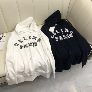 SALE【セリーヌ】"セリーヌ PARIS"フロック カシミア パーカー 偽物 Cev35128