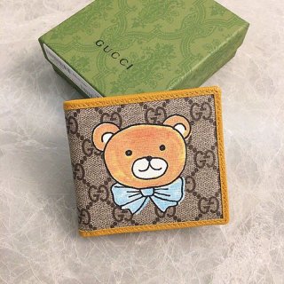 【グッチ】グッチ×KAIコラボ ミニ財布 偽物 ベアプリント660159 2YOAG 8695