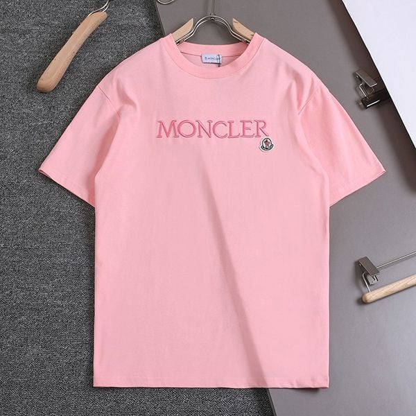 モンクレール コピー刺繍ロゴ コットン クルーネック Tシャツ mox95552