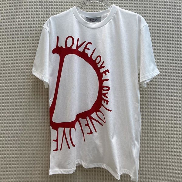 可愛いヴァレンティノ 偽物 LOVE Vロゴ コットン 半袖 Tシャツ Vun15448